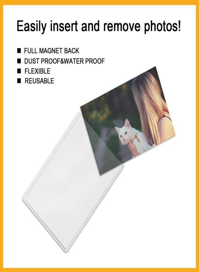 KikoSkool Magnetic Photo Pocket Refrigerator 20 Pack, Hold White 2.5X3.5 Photos, Magnetic Photo Frame for Fridge, Locker, Office Cabinet. - Image 3